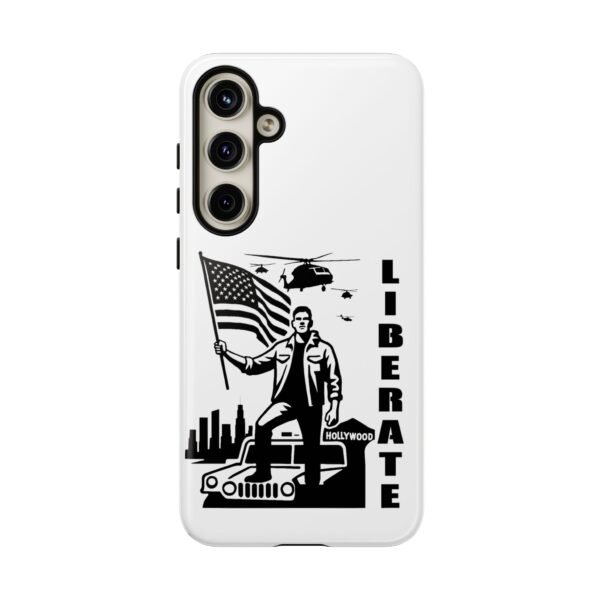 “Liberate” Glossy White Tough Phone Case – Bold Patriotic Design for iPhone, Samsung & Google - Image 100