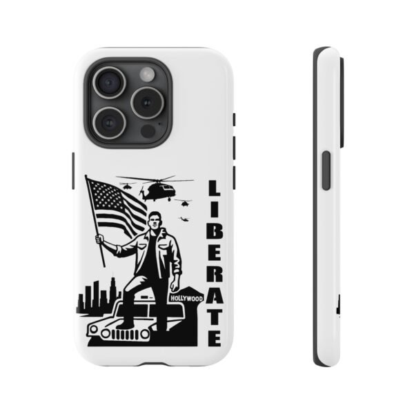 “Liberate” Glossy White Tough Phone Case – Bold Patriotic Design for iPhone, Samsung & Google - Image 90